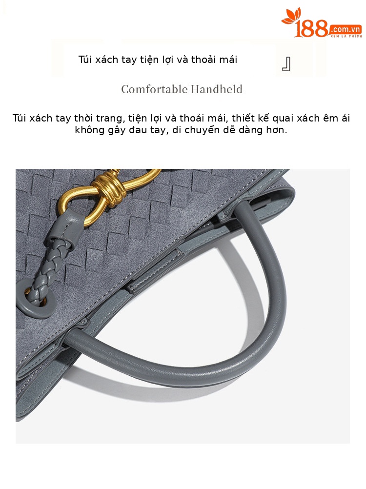 Túi tote satchel da lộn dệt phong cách Châu Âu mùa thu đông, thiết kế retro, đeo vai chéo thời trang chi tiết 10