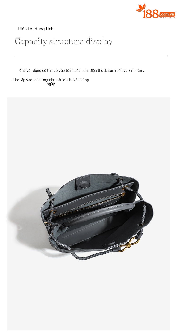 Túi tote satchel da lộn dệt phong cách Châu Âu mùa thu đông, thiết kế retro, đeo vai chéo thời trang chi tiết 14