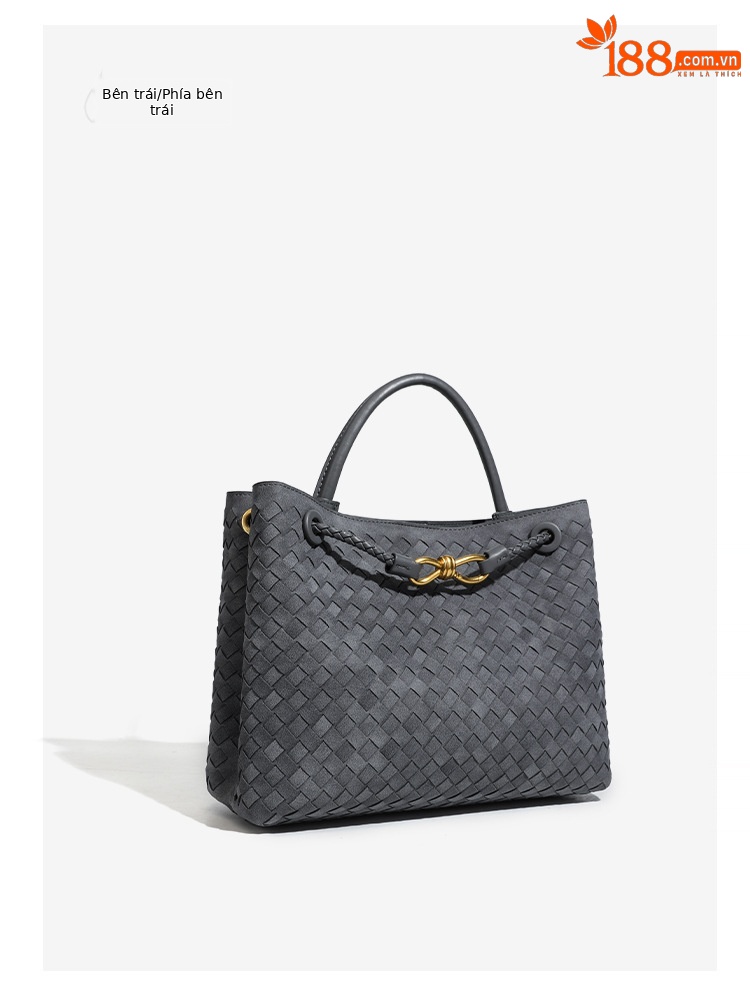 Túi tote satchel da lộn dệt phong cách Châu Âu mùa thu đông, thiết kế retro, đeo vai chéo thời trang chi tiết 17