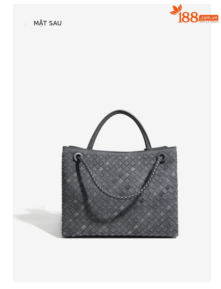 Túi tote satchel da lộn dệt phong cách Châu Âu mùa thu đông, thiết kế retro, đeo vai chéo thời trang chi tiết 20
