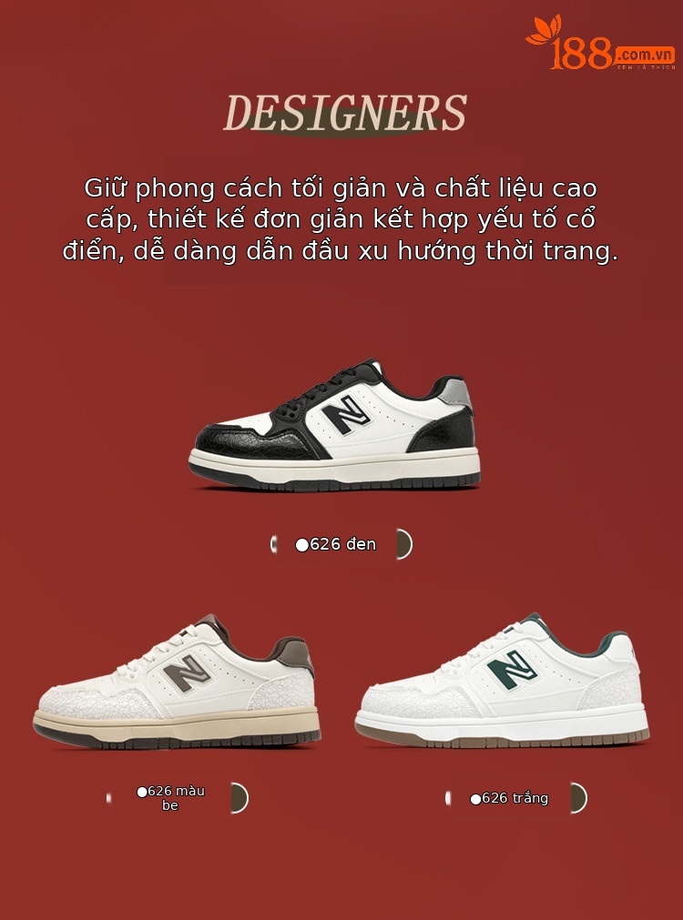 Giày thể thao nam cổ điển phong cách Balance Cool Running, đế êm thoải mái — 626 trắng chi tiết 4