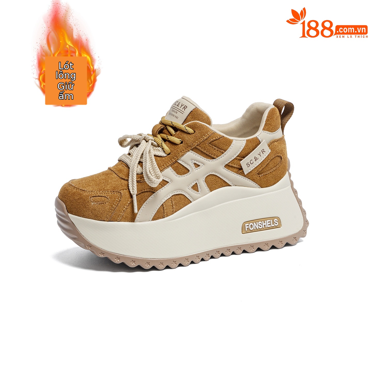 Giày sneaker nữ đế dày tăng chiều cao 7 cm phong cách đa năng mùa thu đông — M2999 li đơn màu vàng, M2999-1 màu vàng nhung, M2999-1 màu nâu cộng nhung, M2999 lớp lót đơn màu nâu
