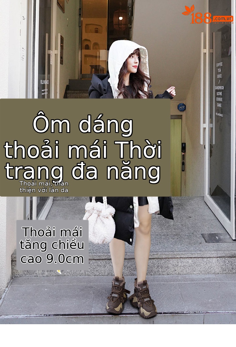 Giày sneaker nữ đế dày phong cách Hàn Quốc, lót lông cừu giữ ấm, tăng chiều cao — M2993 Trắng một lớp, M2993-1 plus nhung xám, M2993 plus trắng nhung, M2993-1 plus nâu nhung chi tiết 1