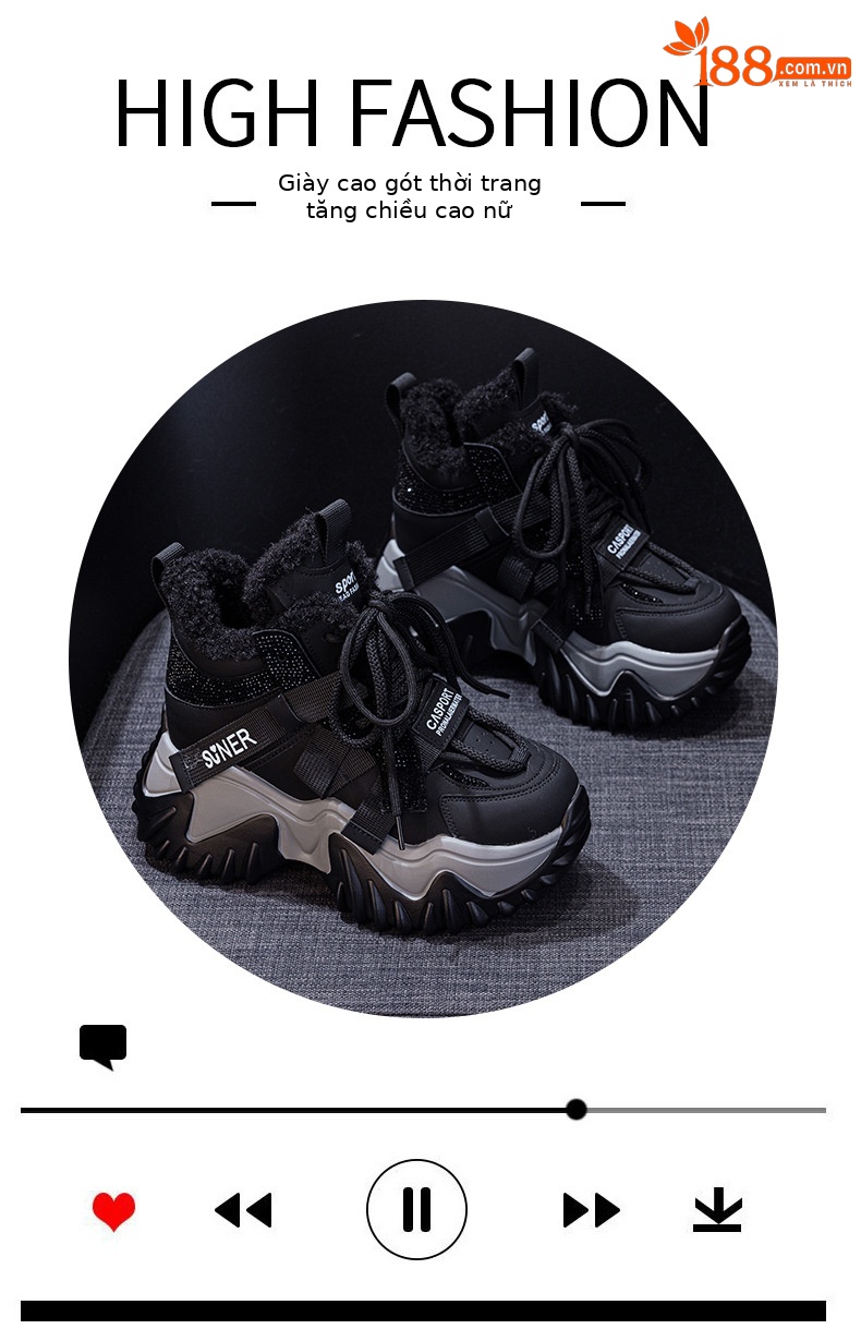 Giày sneaker nữ đế dày phong cách Hàn Quốc, lót lông cừu giữ ấm, tăng chiều cao — M2993 Trắng một lớp, M2993-1 plus nhung xám, M2993 plus trắng nhung, M2993-1 plus nâu nhung chi tiết 5