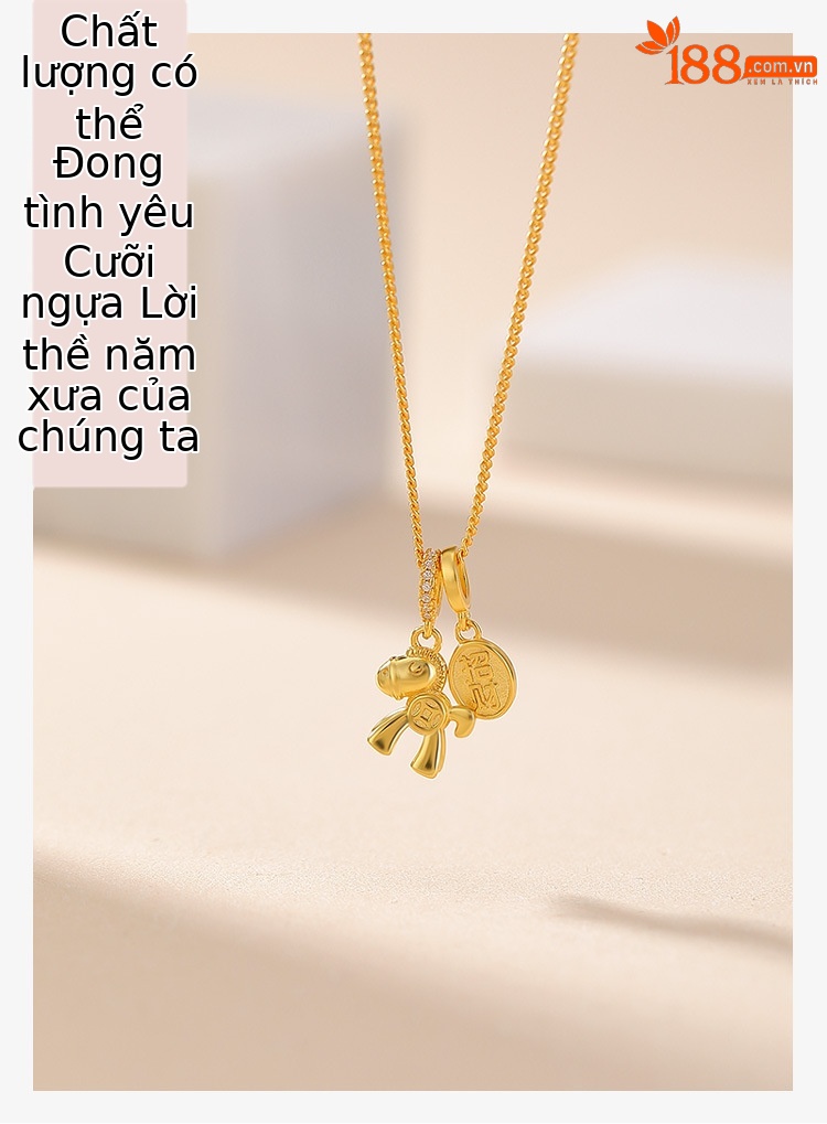 Bộ dây chuyền bạc S925 mặt ngựa kéo may mắn – đồng xu ba chiều phong thủy — Mẫu bạc (bộ dây chuyền) chi tiết 1