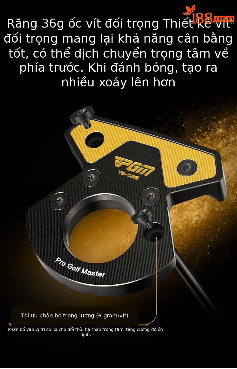 Gậy gạt golf PGM không mô-men xoắn đầu lớn nhôm rèn trọng tâm thấp — Gậy gạt có mô-men xoắn bằng 0 [giữ cho mặt gậy vuông góc để đánh bóng/nhôm rèn CNC chính xác/dây ngắm mở rộng] TUG091 chi tiết 3