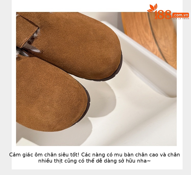 Dép lông Birkenstock da thật nữ đế dày, mũi kín lông cừu, có khóa thắt lưng, tăng chiều cao bên trong — cà phê nâu chi tiết 4
