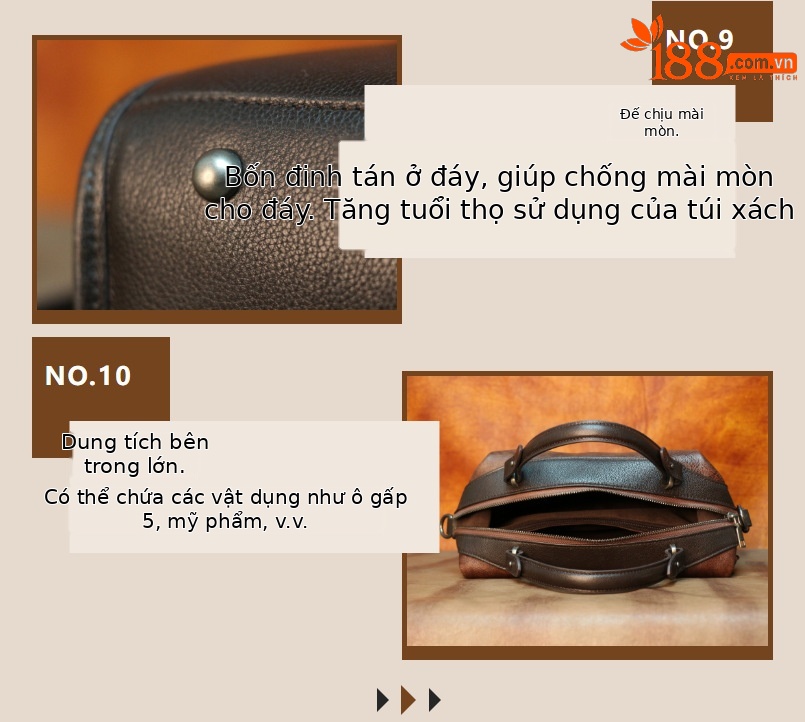 Túi đeo chéo nữ da bò thật dung tích lớn 34×12.5×25 cm — màu xám cổ điển chi tiết 10