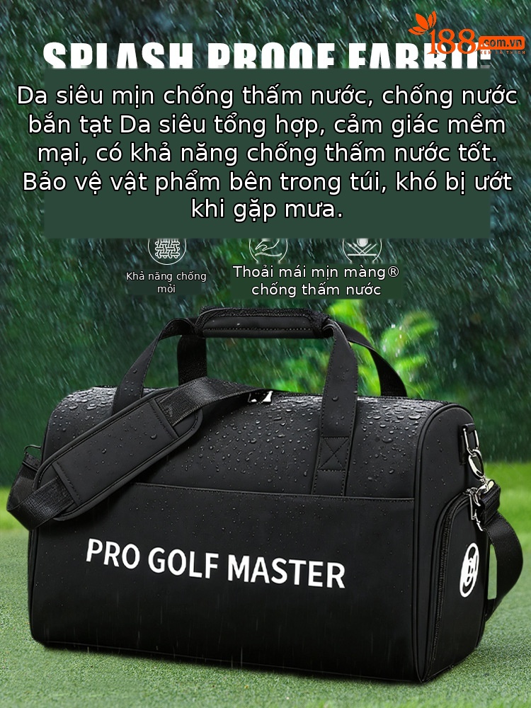 Túi golf PGM du lịch đeo chéo chống nước nhẹ, có ngăn giày riêng — Macaron Green [Siêu sợi chống thấm nước/khu vực giày độc lập/dây đeo vai dài miễn phí] YWB052, Bột Macaron [siêu sợi chống thấm nước/khu vực giày độc lập/dây đeo vai dài miễn phí] YWB052, Màu đen [siêu sợi chống thấm nước/khu vực giày độc lập/dây đeo vai dài miễn phí] YWB052