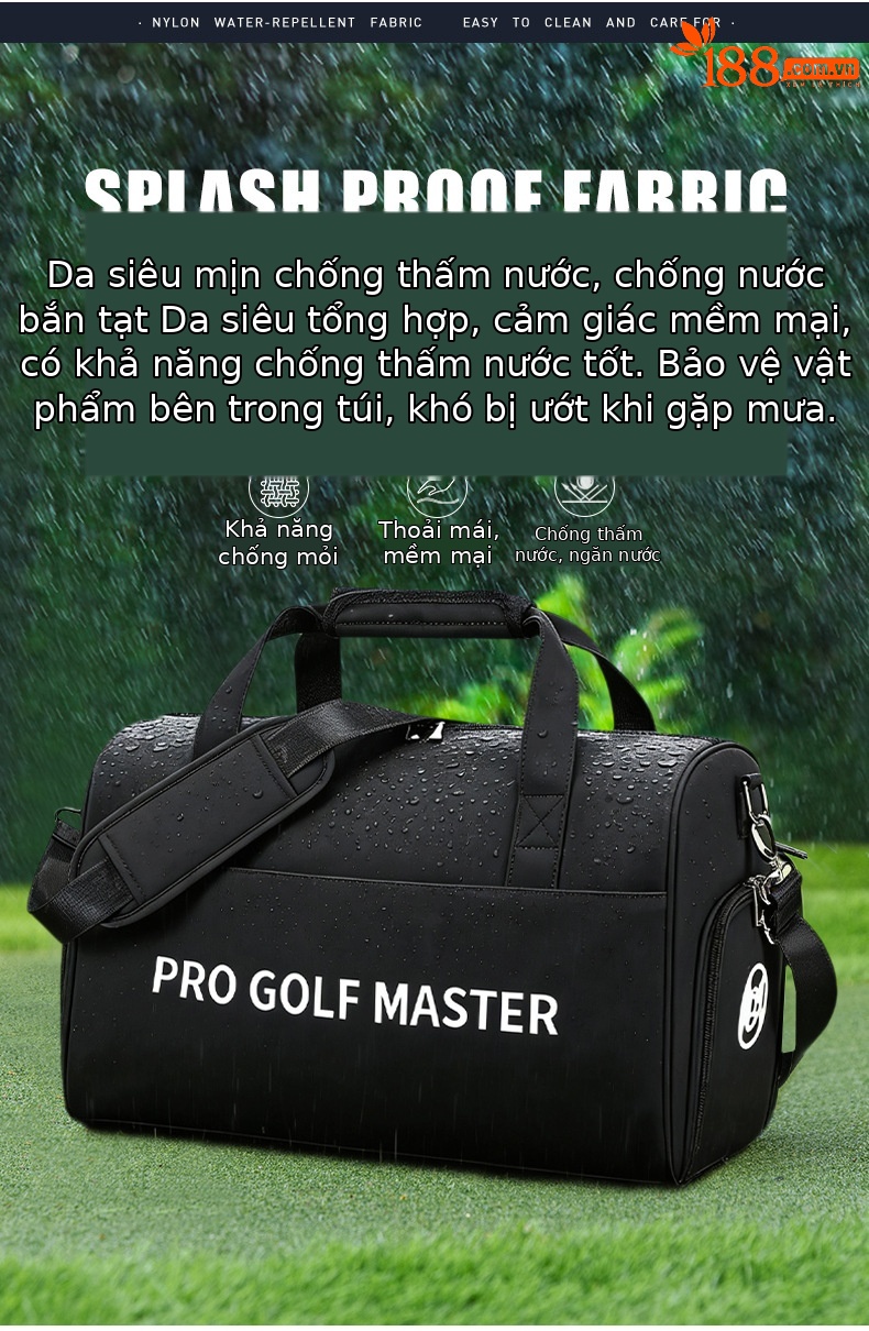 Túi golf PGM du lịch đeo chéo chống nước nhẹ, có ngăn giày riêng — Macaron Green [Siêu sợi chống thấm nước/khu vực giày độc lập/dây đeo vai dài miễn phí] YWB052, Bột Macaron [siêu sợi chống thấm nước/khu vực giày độc lập/dây đeo vai dài miễn phí] YWB052, Màu đen [siêu sợi chống thấm nước/khu vực giày độc lập/dây đeo vai dài miễn phí] YWB052 chi tiết 6