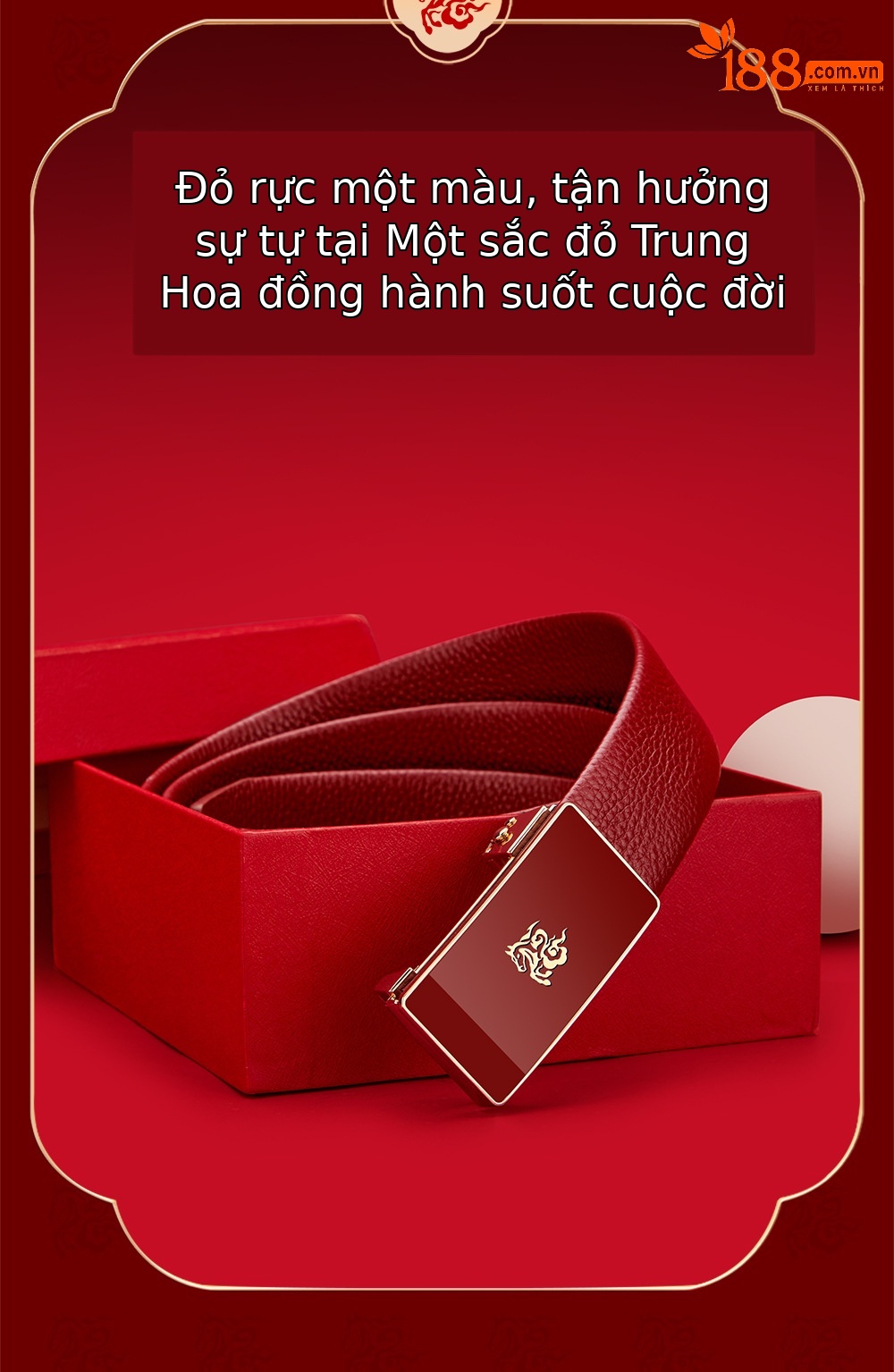 Thắt lưng da nam cao cấp Hoàng Đế Paul – da ngựa thật, khóa kim loại, nội đỏ may mắn — 120cm, 130cm, 110cm, 125cm chi tiết 13
