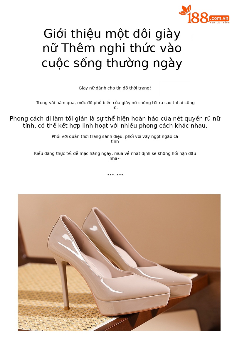 Giày cao gót nữ đế xuồng mũi nhọn kiểu lười — màu đen chi tiết 2