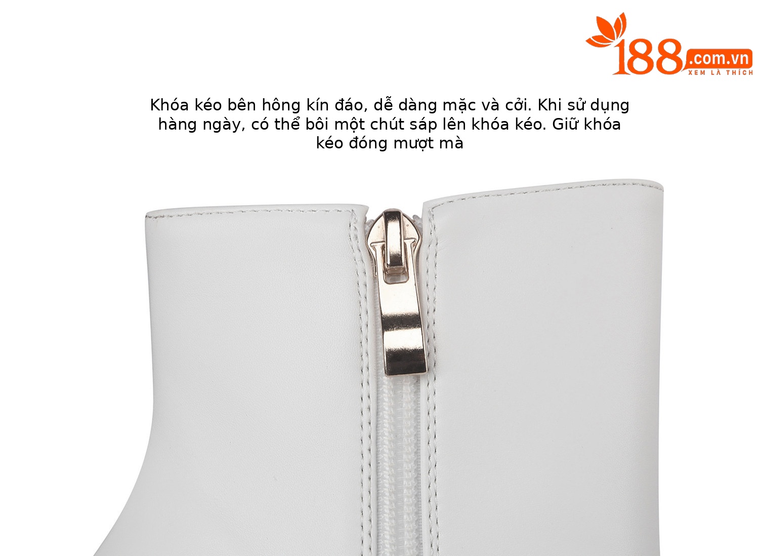 Boot cao gót nữ cổ thấp mũi nhọn đế platform chống nước — Trắng, Đen chi tiết 12