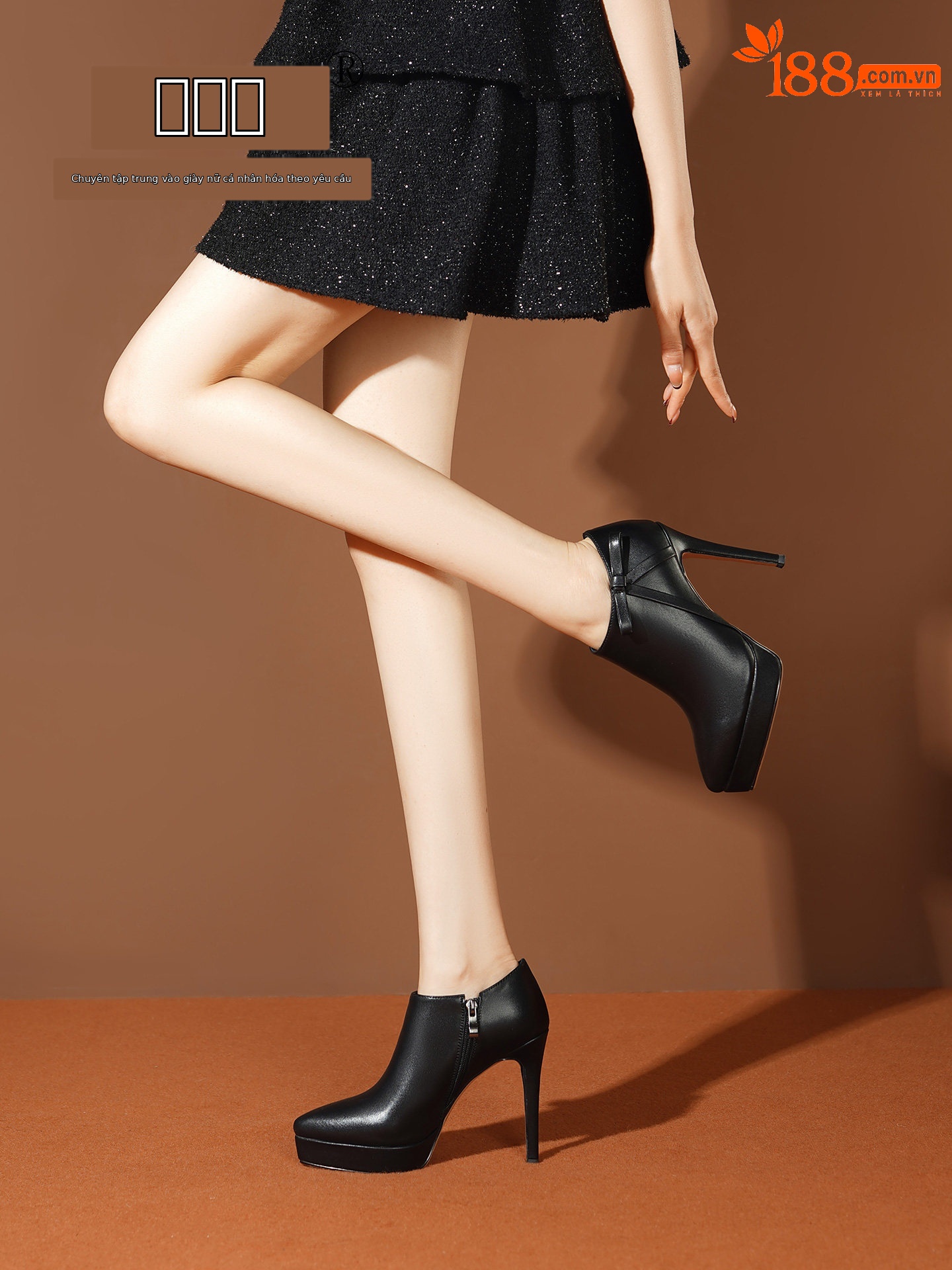 Giày cao gót nữ mũi nhọn phong cách Pháp, gót siêu cao 8 cm, nơ bướm trang trí — Kê, Mơ