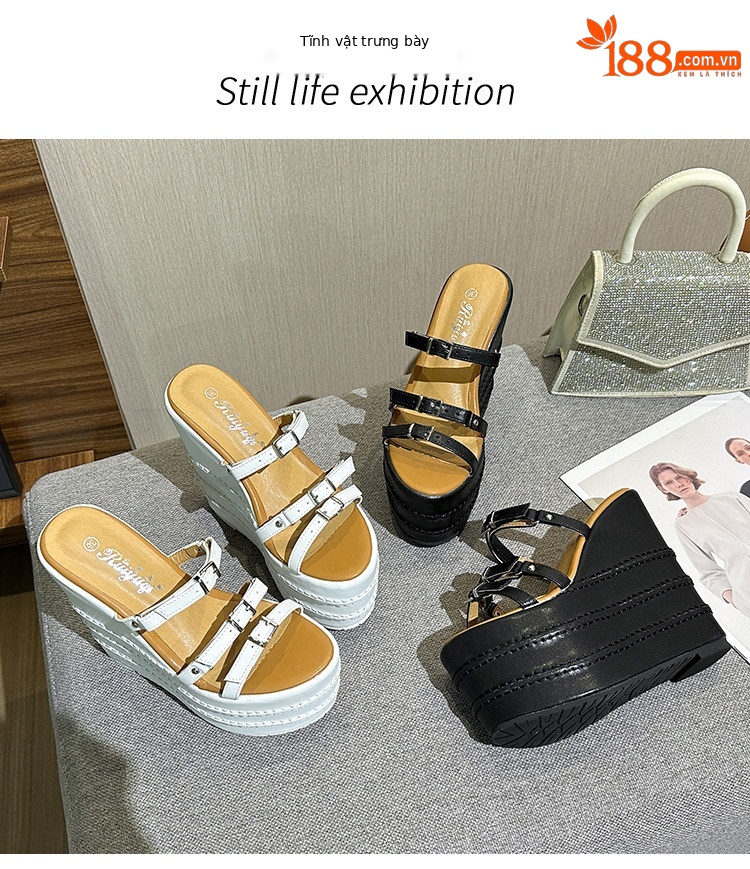 Dép sandal nữ quai chữ V đế xuồng EVA dày, tăng chiều cao, đi ngoài trời mùa hè — Các mặt hàng 10cm được làm theo yêu cầu sẽ không được trả lại và không thể trao đổi. Vui lòng ghi rõ màu sắc trong ghi chú đơn hàng., Các mặt hàng 12cm được sản xuất theo yêu cầu không được trả lại và không được trao đổi., Trắng, đen