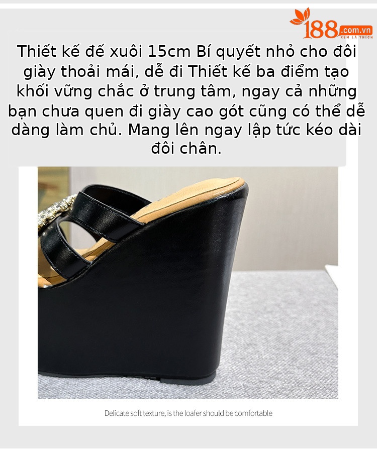 Dép xỏ ngón nữ đế xuồng EVA siêu nhẹ, tăng chiều cao, chống trơn trượt — Các mặt hàng 12cm được làm theo yêu cầu sẽ không được trả lại và không thể trao đổi. Vui lòng ghi rõ màu sắc trong ghi chú đơn hàng., Trắng 15cm, Đen 15cm chi tiết 8
