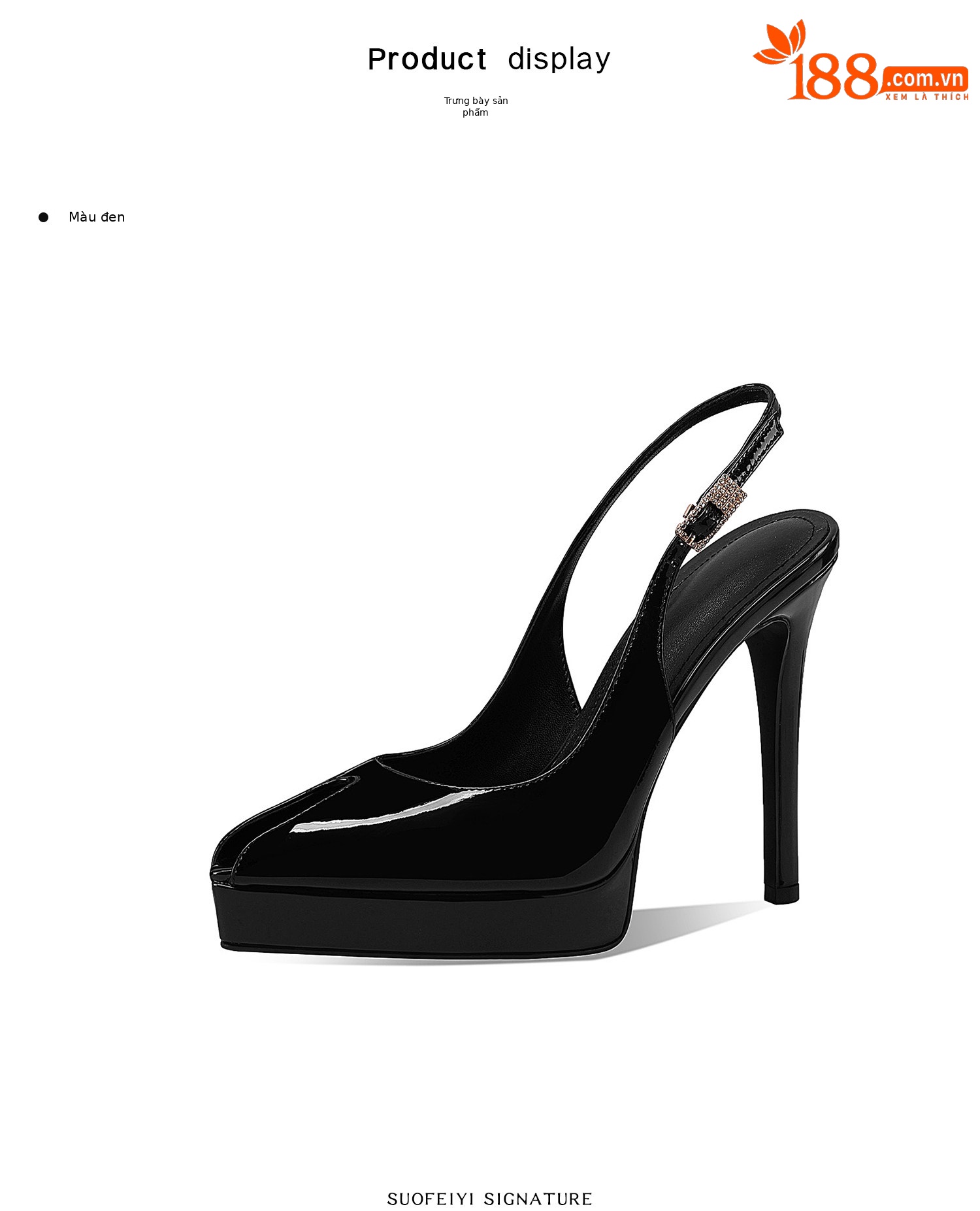 Sandal cao gót nữ hở mũi mũi nhọn gót nhọn 10-12cm da bóng — Lót giày, Đỏ Cao gót 10cm, Màu da Cao gót 10cm, Đen Cao gót 12cm chi tiết 2