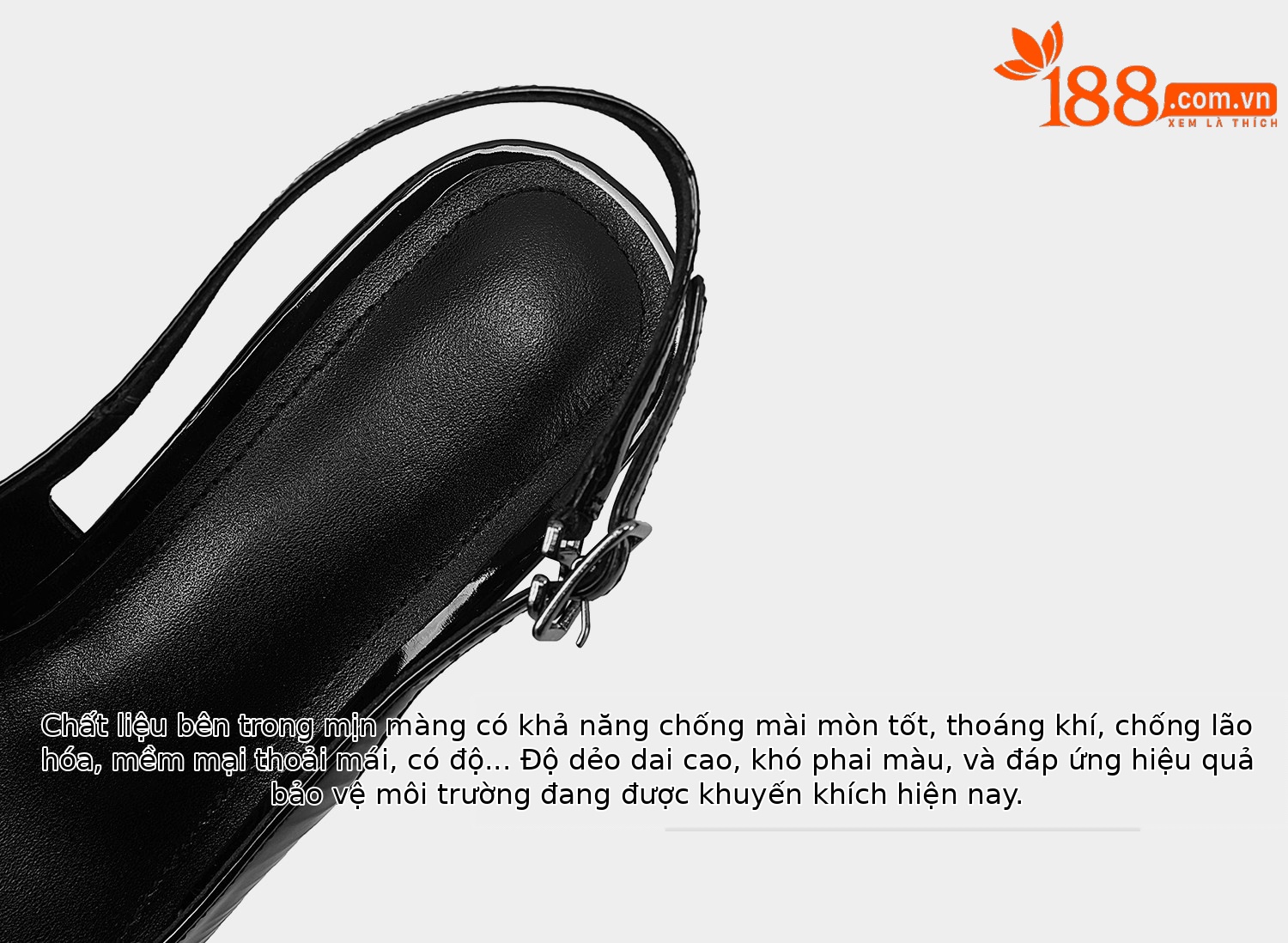 Sandal cao gót nữ mũi vuông đế xuồng chống nước — Đen, Trắng chi tiết 12