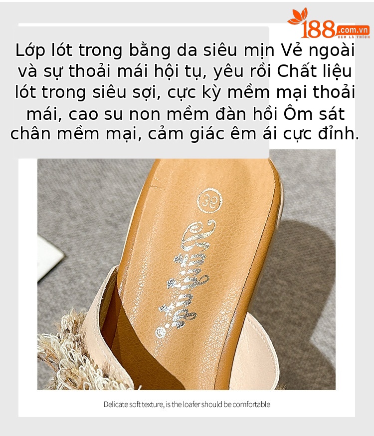 Dép xỏ ngón nữ đế xuồng đính ngọc trai phong cách thời trang — Các mặt hàng 10cm được làm theo yêu cầu sẽ không được trả lại và không thể trao đổi., Các mặt hàng 12cm được sản xuất theo yêu cầu không được trả lại và không được trao đổi., Mơ 15cm chi tiết 5