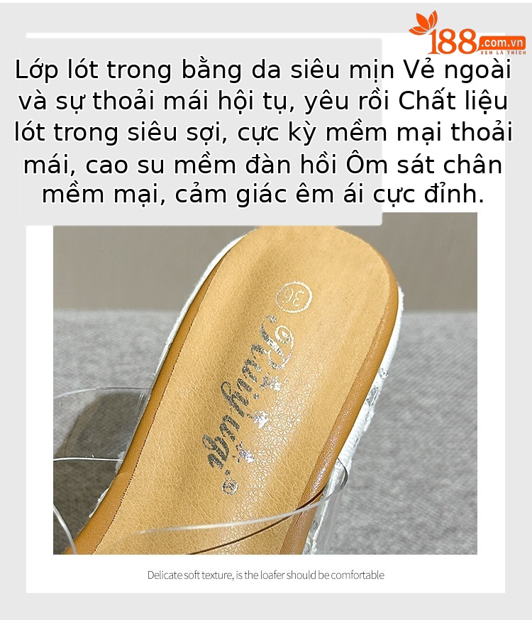 Dép cao gót nữ đế xuồng 15 cm, slip-on sequin trong suốt, chống trơn trượt — Các mặt hàng 10cm được làm theo yêu cầu sẽ không được trả lại và không thể trao đổi., Các mặt hàng 12cm được sản xuất theo yêu cầu không được trả lại và không được trao đổi., Trắng chi tiết 5