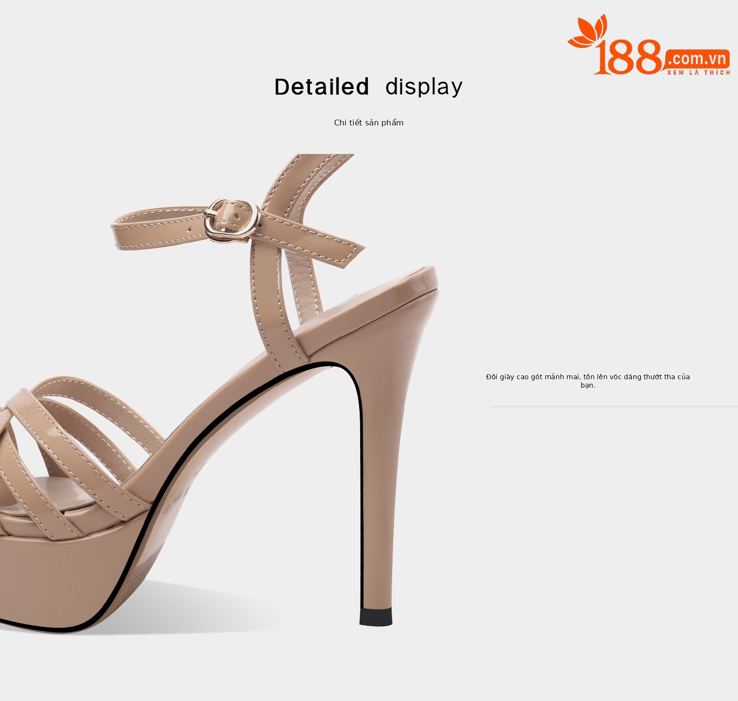 Sandal cao gót nữ hở mũi đế platform chống nước gót nhọn quai một dây — Đen, Mơ chi tiết 10