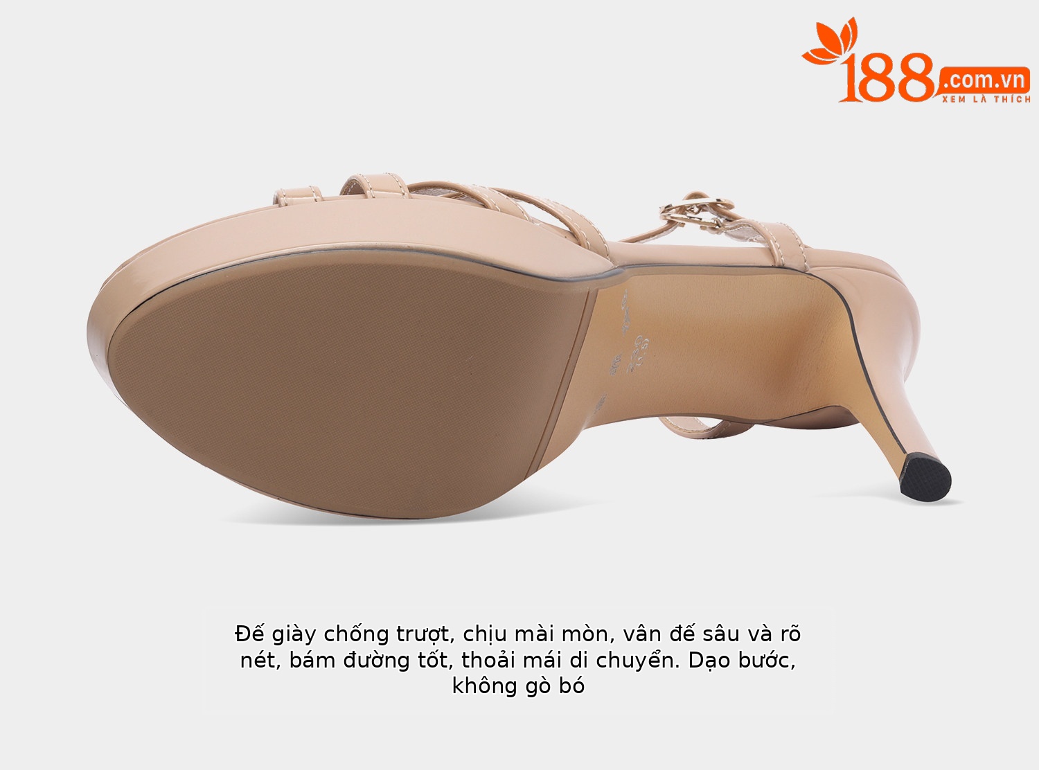 Sandal cao gót nữ hở mũi đế platform chống nước gót nhọn quai một dây — Đen, Mơ chi tiết 12
