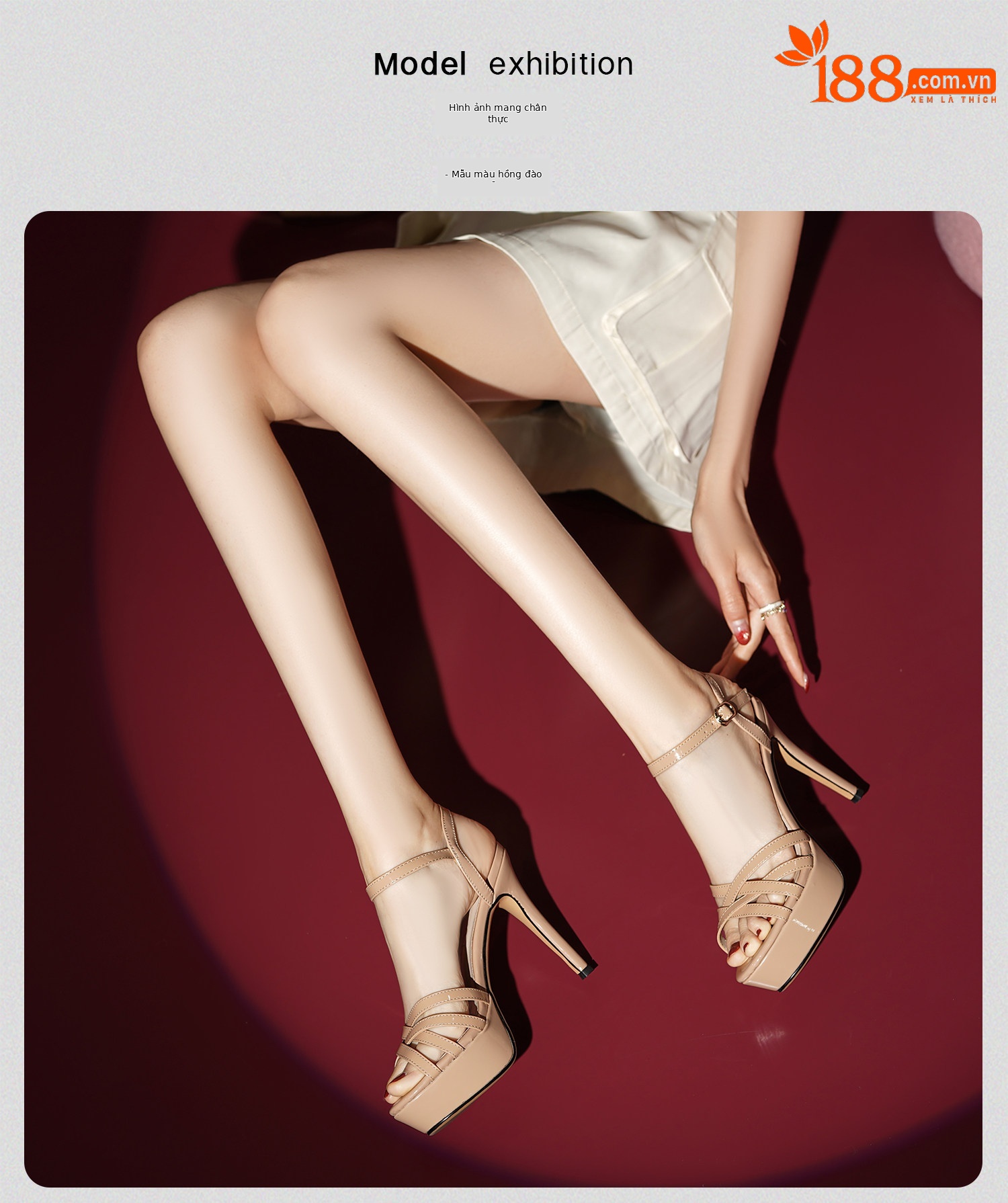 Sandal cao gót nữ hở mũi đế platform chống nước gót nhọn quai một dây — Đen, Mơ chi tiết 17