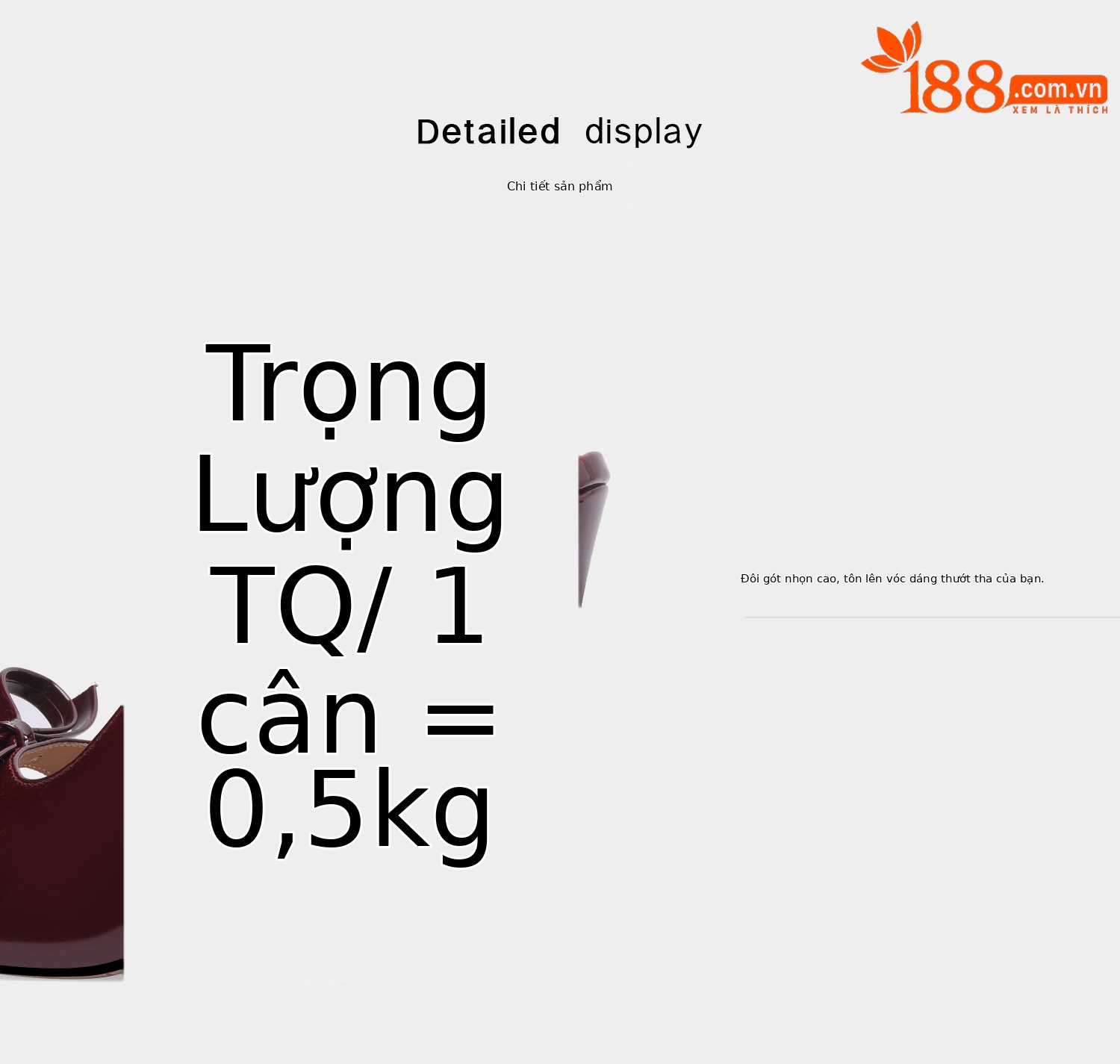 Sandal cao gót nữ hở mũi mũi nhọn chất liệu da bóng, quai mắt cá, nơ trang trí — Đen, Đỏ rượu chi tiết 10