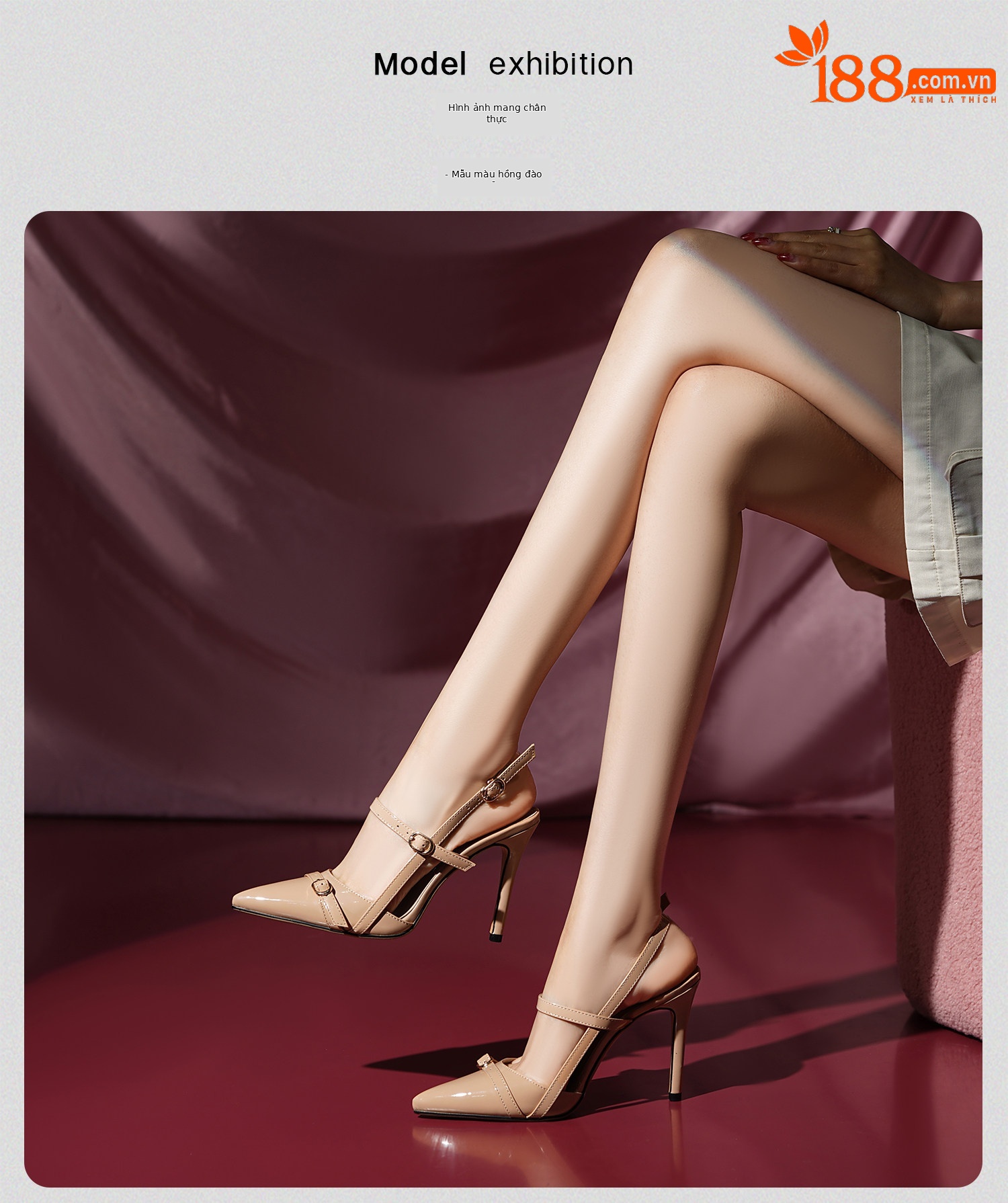 Sandal cao gót mũi nhọn quai mảnh kiểu Pháp — Đen, Mơ chi tiết 17