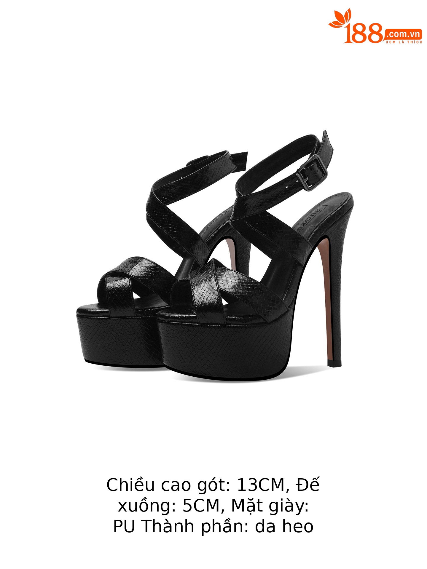 Đen Cao Gót 13cm