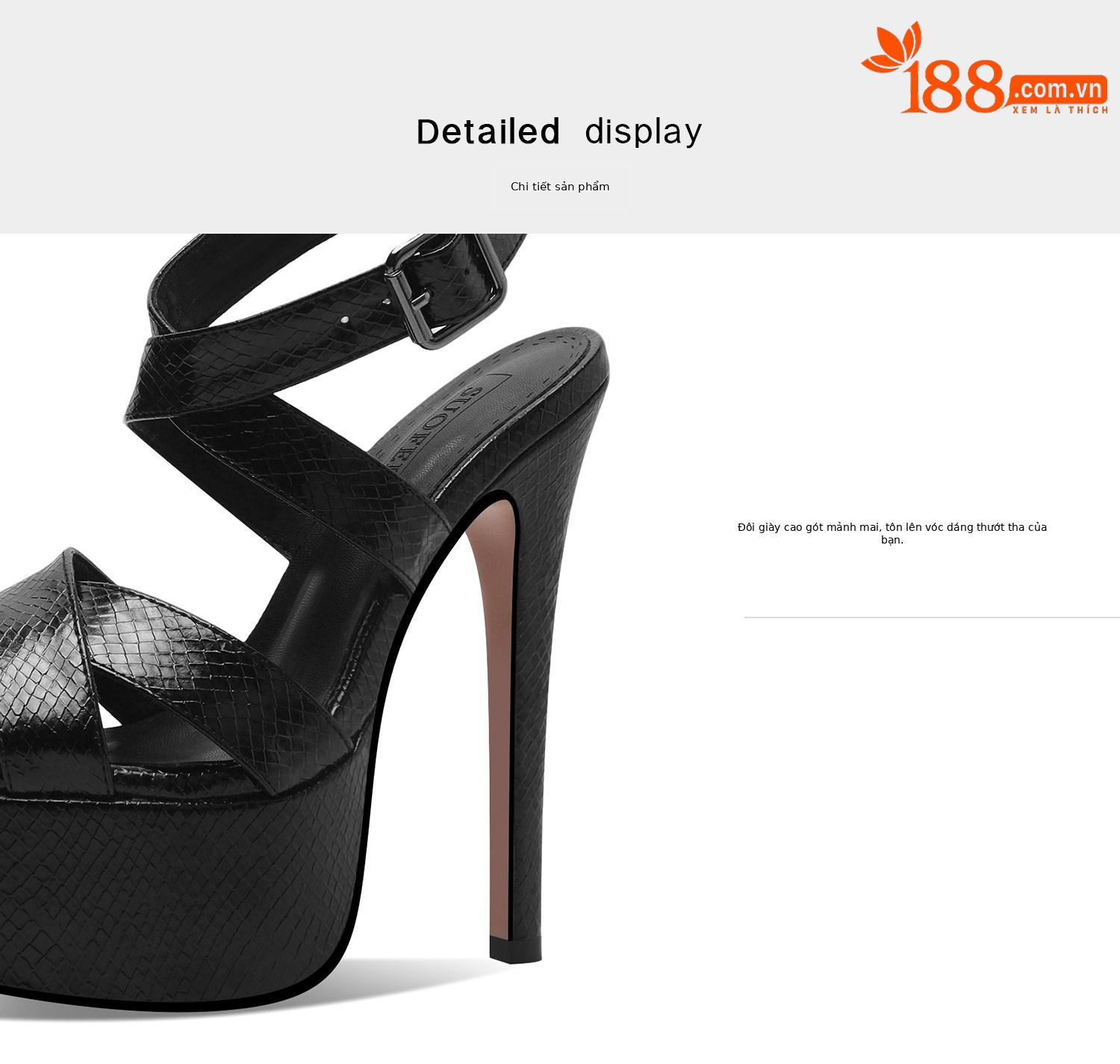 Sandal cao gót nữ hở mũi đế dày chống nước, gót 12-15 cm — Đen Cao Gót 12cm, Vàng Cao Gót 12cm, Bạc Cao Gót 12cm, Đen Cao Gót 13cm chi tiết 10