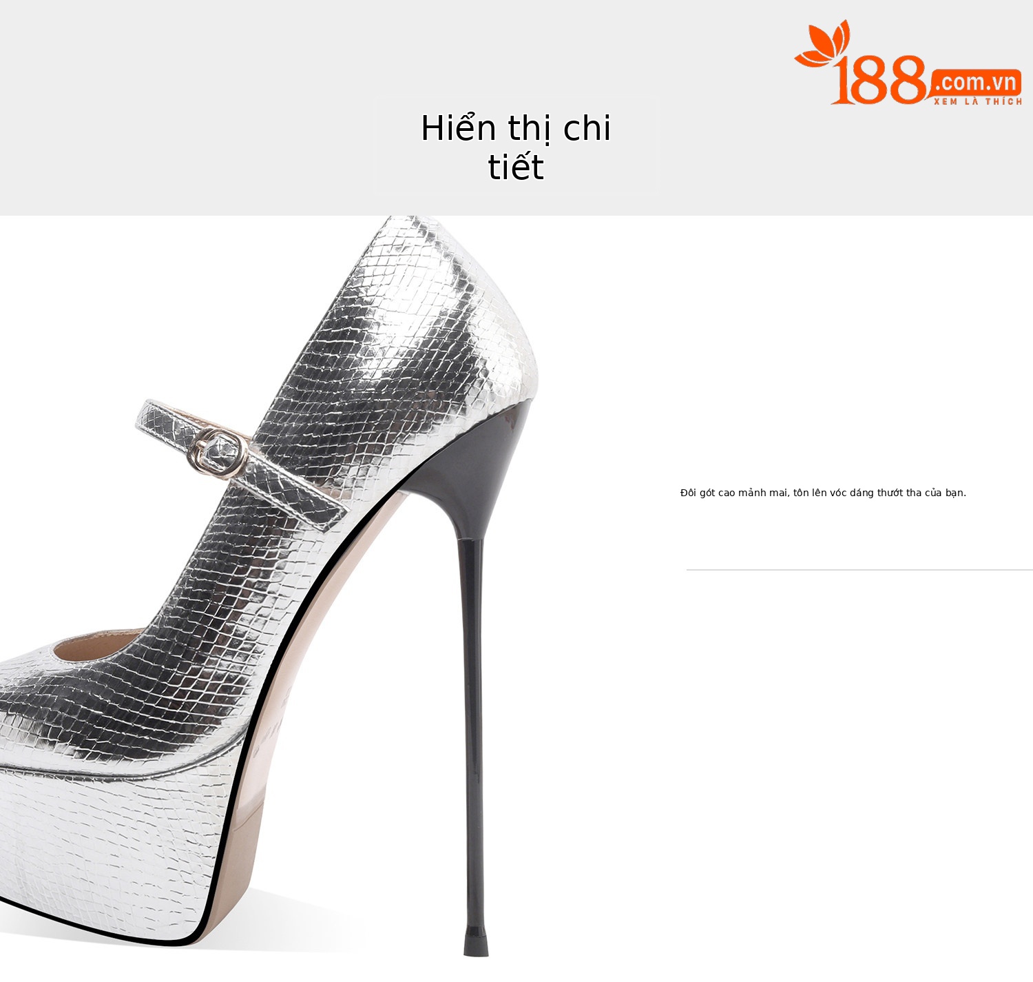 Giày cao gót nữ mũi nhọn gót siêu mảnh đế platform dày 5.5 cm, gót 16 cm — Đen, Vàng, Bạc chi tiết 10
