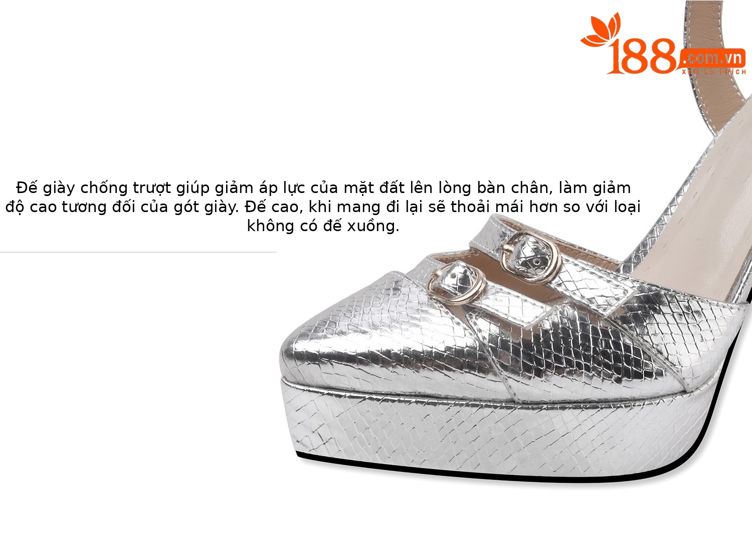 Giày sandal cao gót nữ mũi nhọn gót nhọn khoét rỗng quai mắt cá — Đen, Bạc, Vàng chi tiết 11