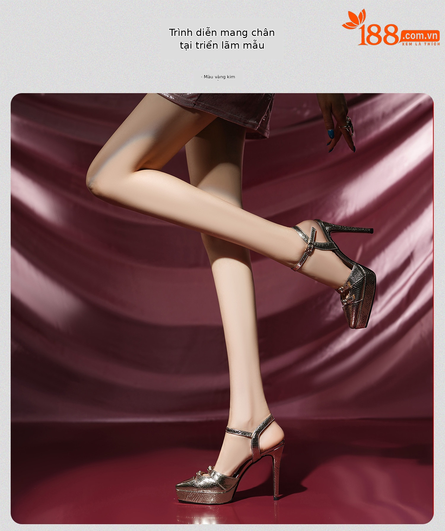 Giày sandal cao gót nữ mũi nhọn gót nhọn khoét rỗng quai mắt cá — Đen, Bạc, Vàng chi tiết 17