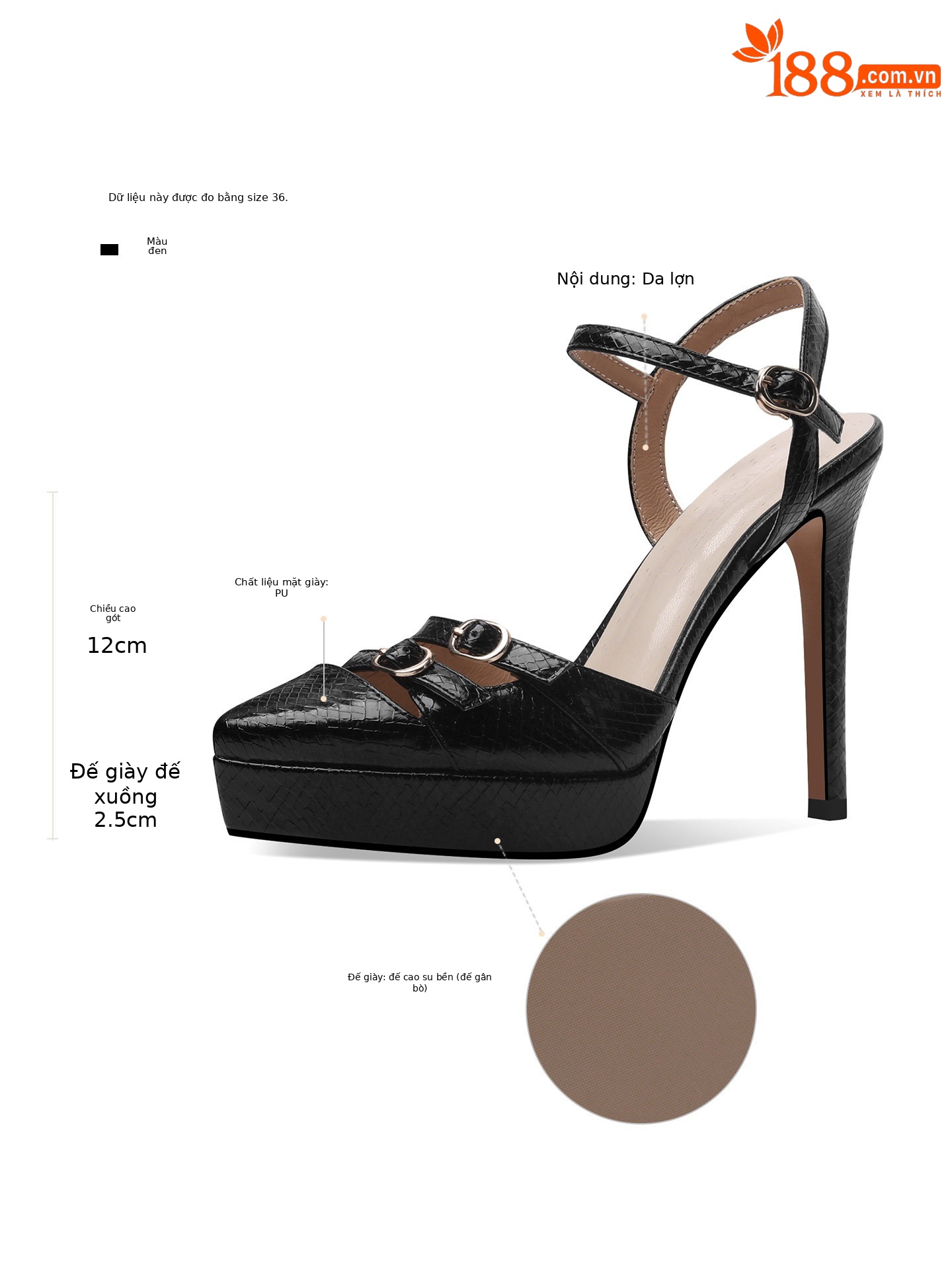 Giày sandal cao gót nữ mũi nhọn gót nhọn khoét rỗng quai mắt cá — Đen, Bạc, Vàng