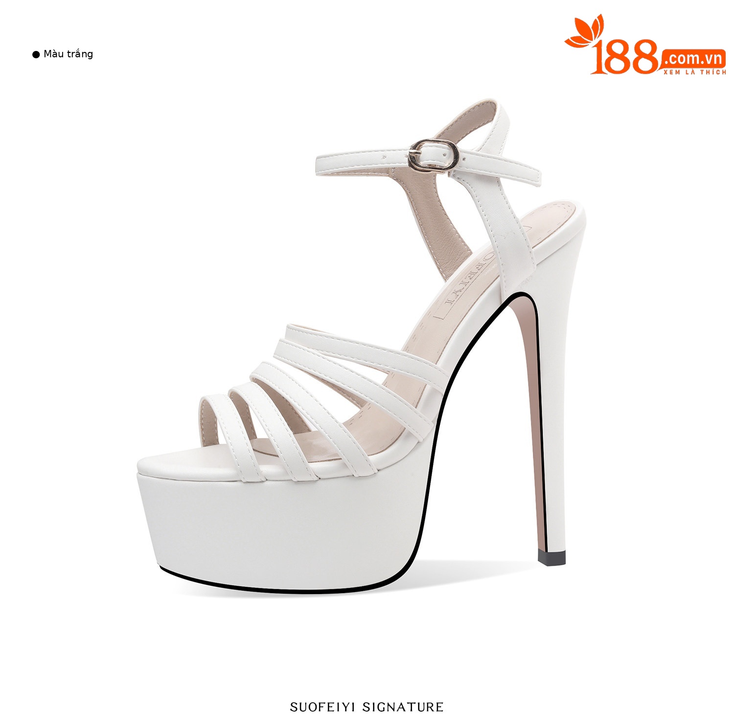 Sandal cao gót nữ quai mảnh hở mũi gót 12-15 cm đế platform chống nước — Đen Cao Gót 12cm, Trắng Cao Gót 12cm, Vàng Cao Gót 12cm, Đen Cao Gót 13cm chi tiết 5