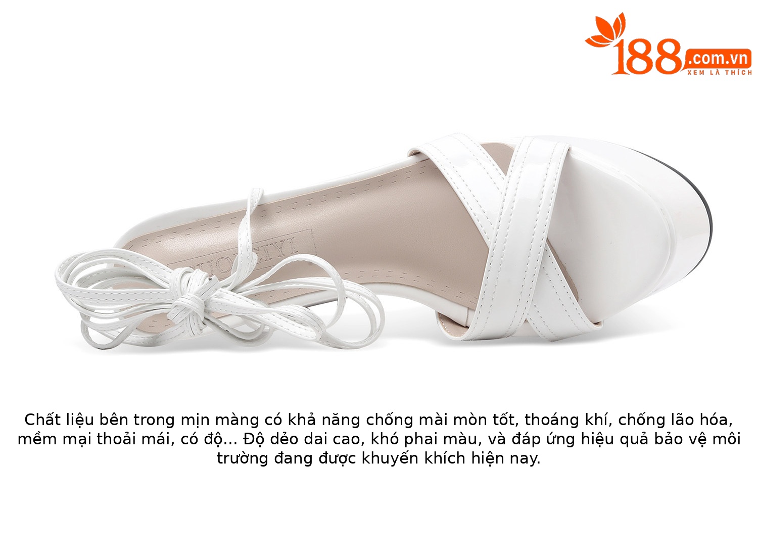 Sandal cao gót nữ quai chéo đế dày phong cách châu Âu — Đen, Trắng chi tiết 12