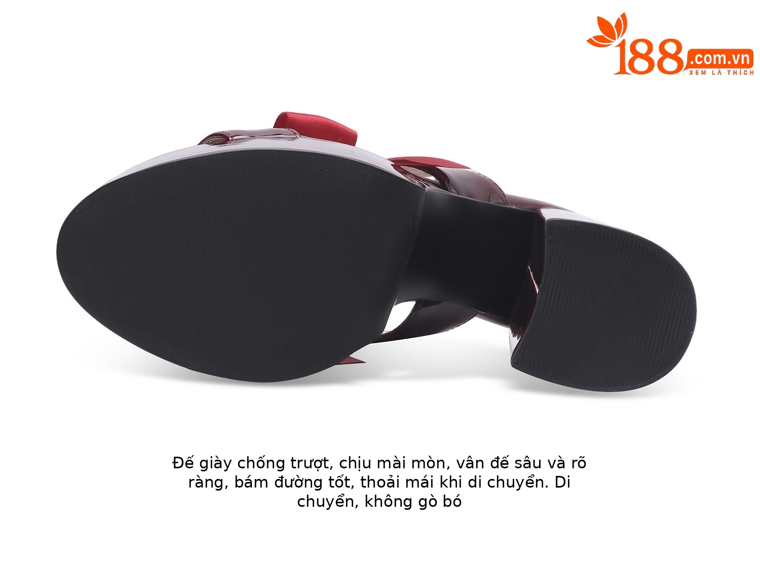 Sandal cao gót nữ mũi hở đế dày nơ bướm phong cách Pháp — Đen, Đỏ rượu chi tiết 12