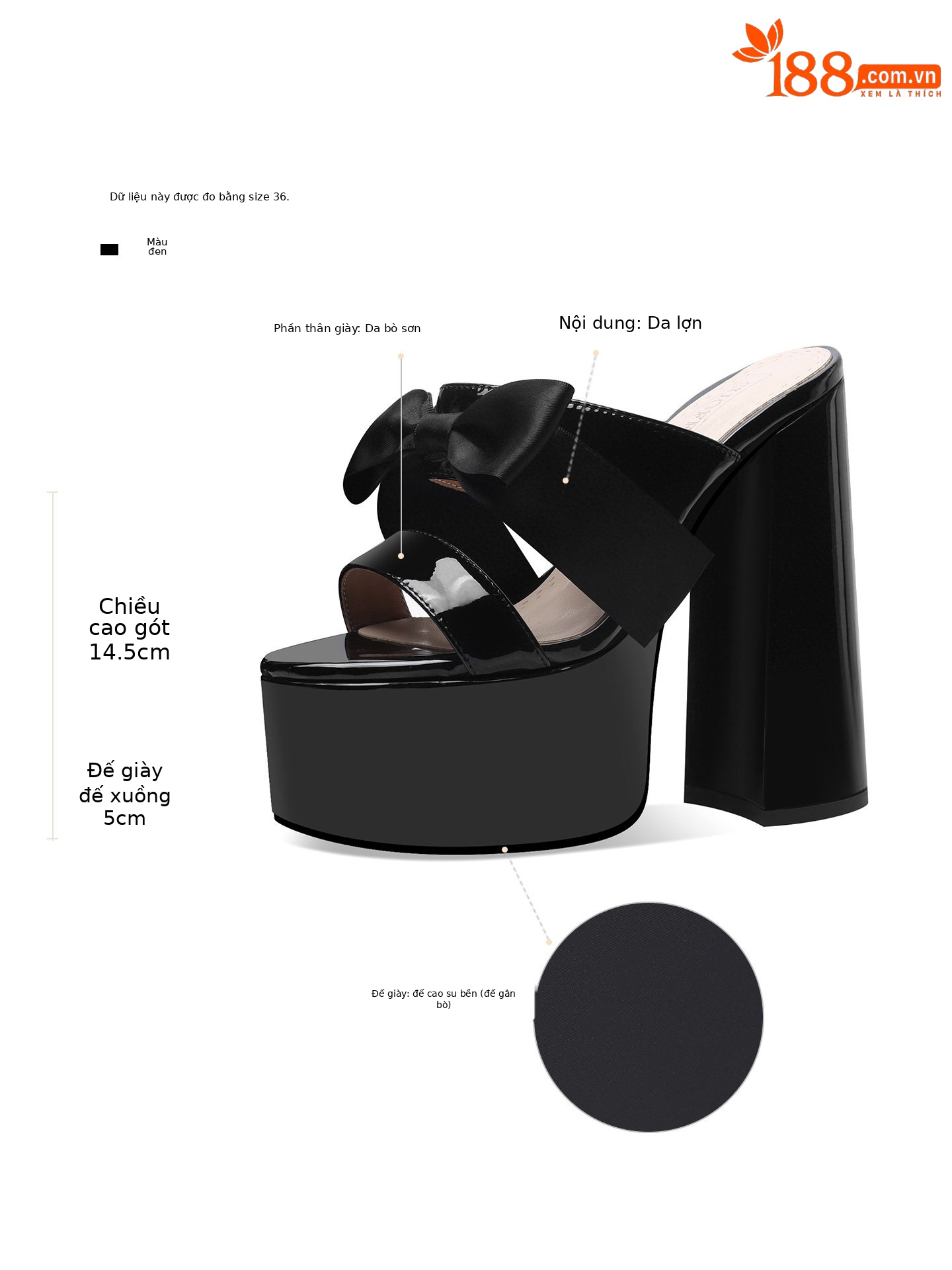 Sandal cao gót nữ mũi hở đế dày nơ bướm phong cách Pháp — Đen, Đỏ rượu