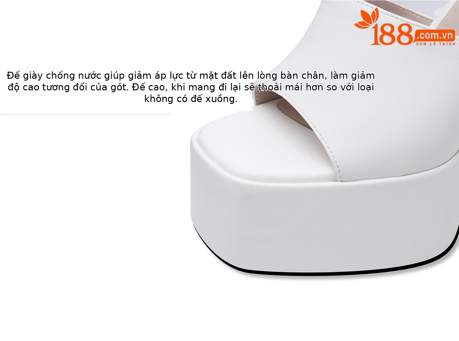 Sandal cao gót nữ mũi hở đế dày chunky gót vuông — Đen, Trắng chi tiết 11