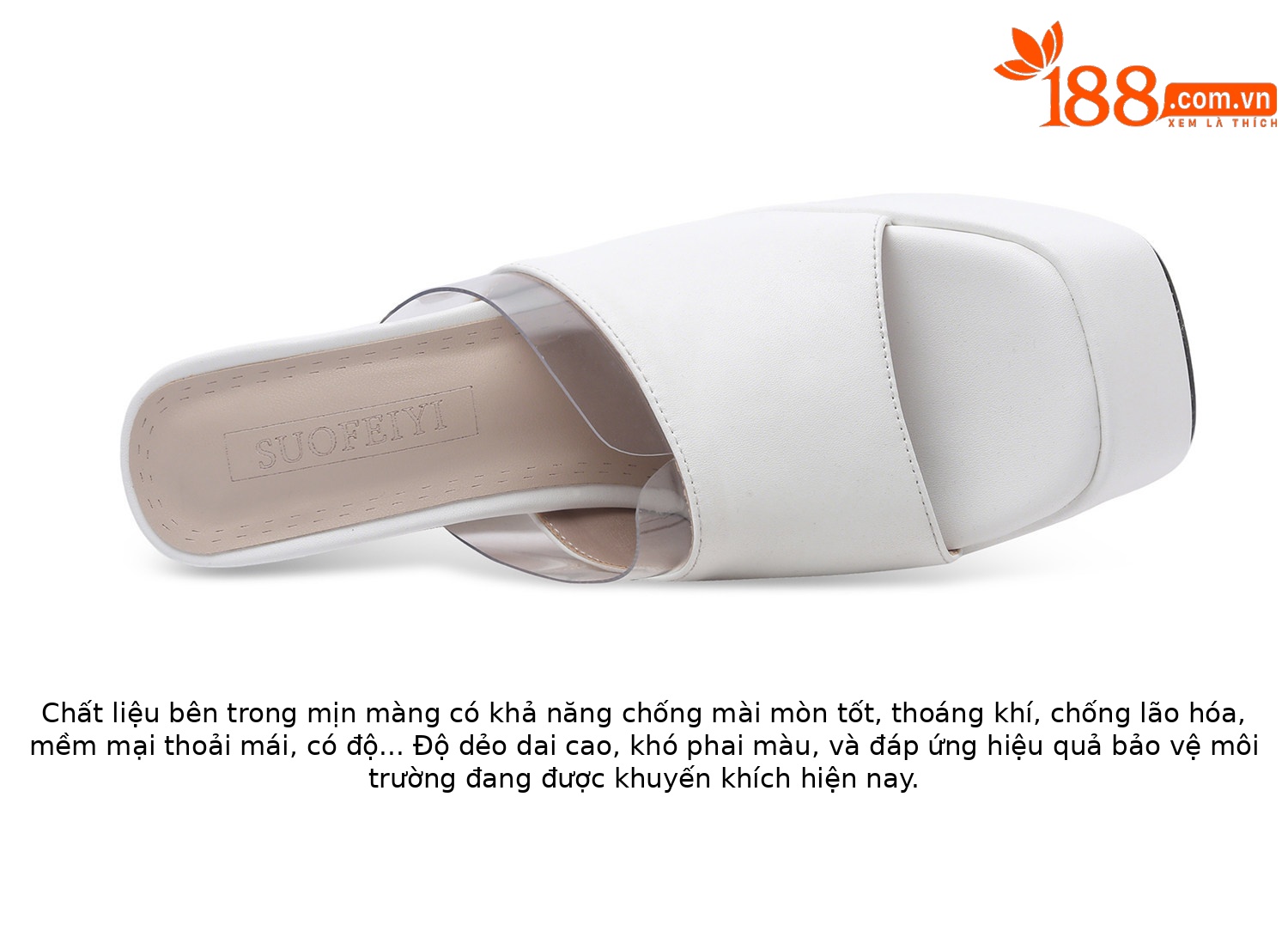 Sandal cao gót nữ mũi hở đế dày chunky gót vuông — Đen, Trắng chi tiết 12