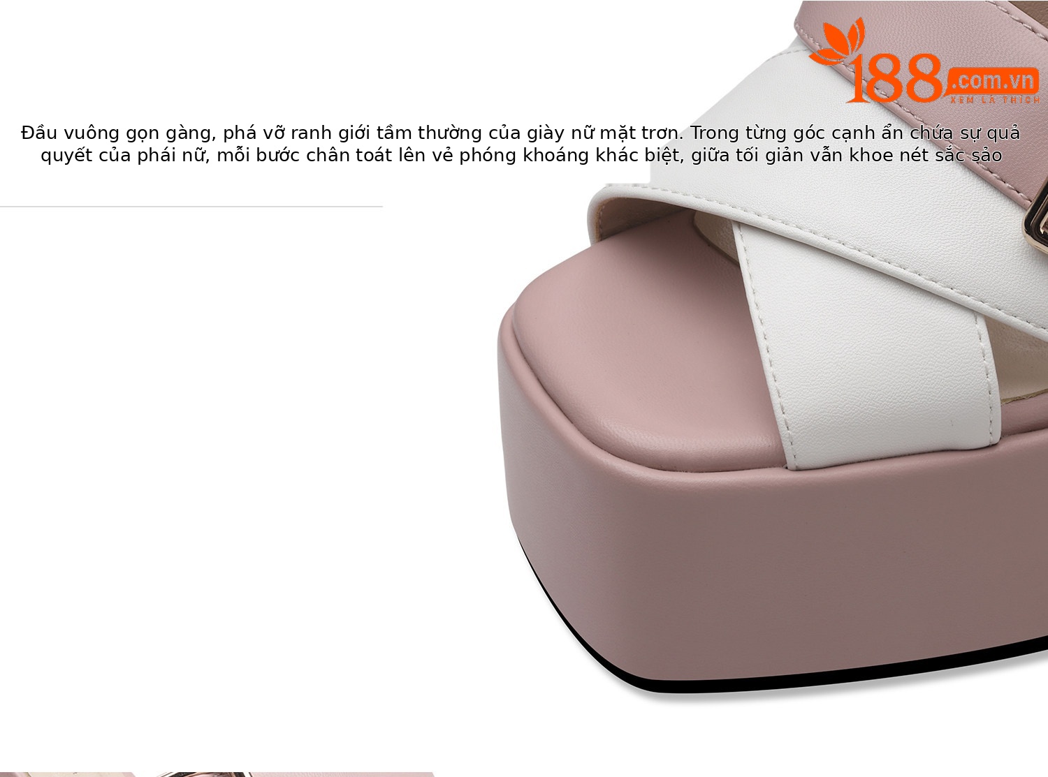 Sandal cao gót nữ hở mũi quai ngang đế dày gót vuông — Đen, Xanh dương, Vàng+Trắng, Hồng+Trắng chi tiết 11
