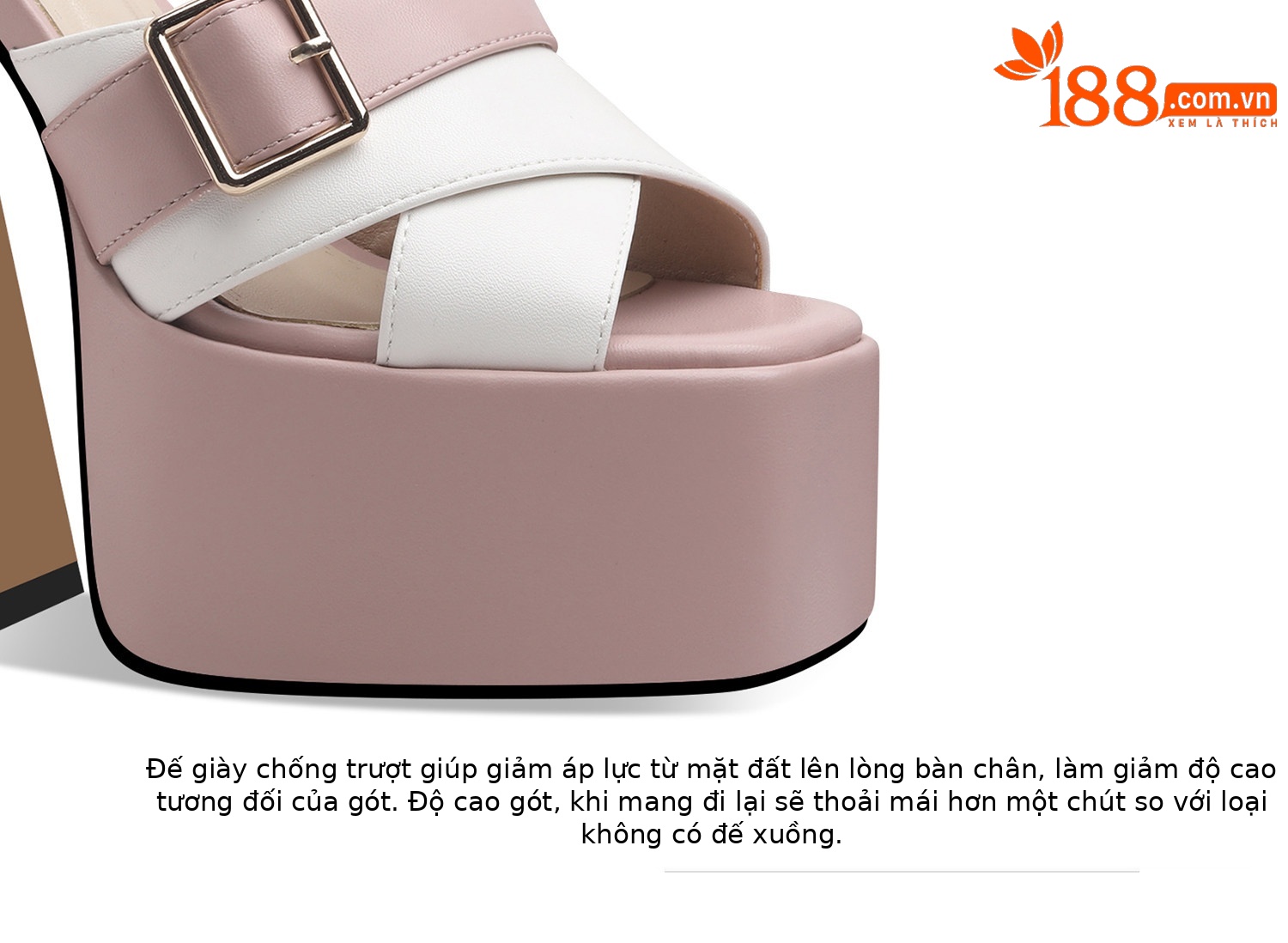 Sandal cao gót nữ hở mũi quai ngang đế dày gót vuông — Đen, Xanh dương, Vàng+Trắng, Hồng+Trắng chi tiết 12