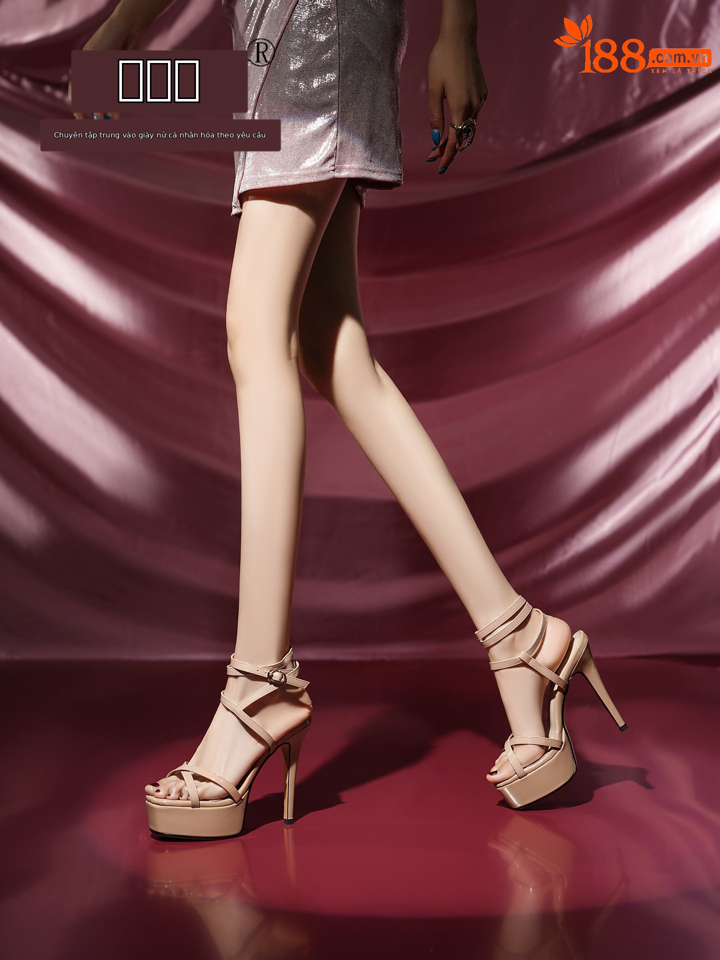 Sandal cao gót nữ hở mũi quai mắt cá phong cách Pháp, gót nhọn 12 cm, đế platform chống nước — Đen, Mơ