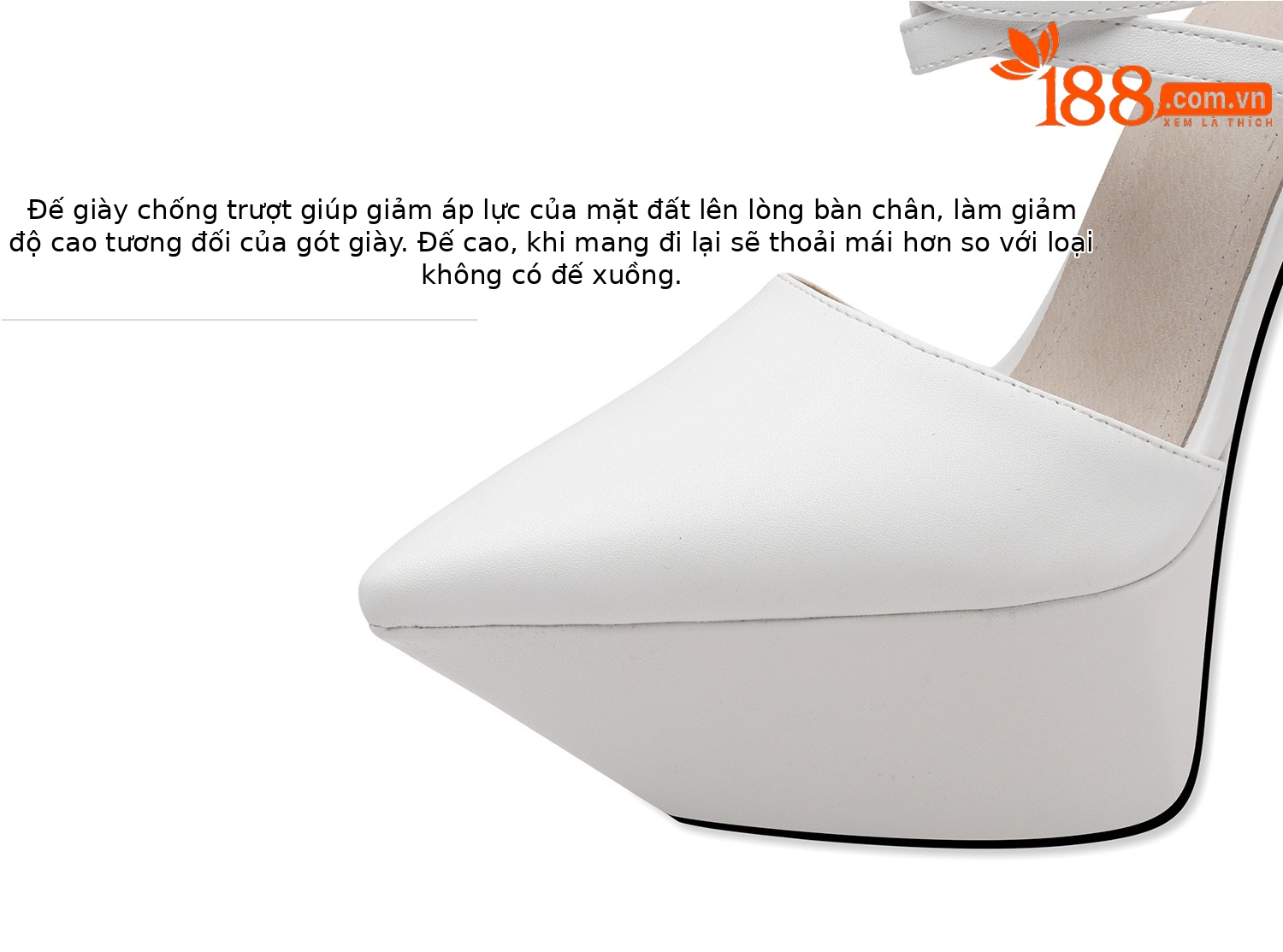Sandal cao gót nữ mũi nhọn gót siêu cao 12 cm đế platform chống nước — Đen, Trắng chi tiết 11