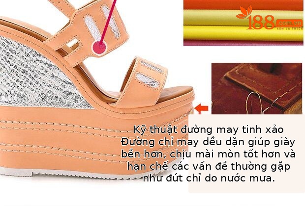 Giày cao gót nữ đế xuồng platform siêu cao 16 cm, mũi nhọn, chất liệu lưới thoáng khí — màu cam, đen chi tiết 4