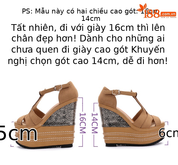 Dép sandal nữ đế xuồng cao gót mũi hở phong cách dân tộc — Màu cam 14cm, Màu cam 16cm, Nude 14cm (Màu da, 14cm), Tây 16cm