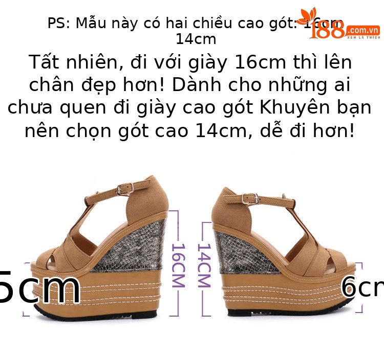 Dép sandal nữ đế xuồng cao gót mũi hở phong cách dân tộc — Màu cam 14cm, Màu cam 16cm, Nude 14cm (Màu da, 14cm), Tây 16cm chi tiết 1