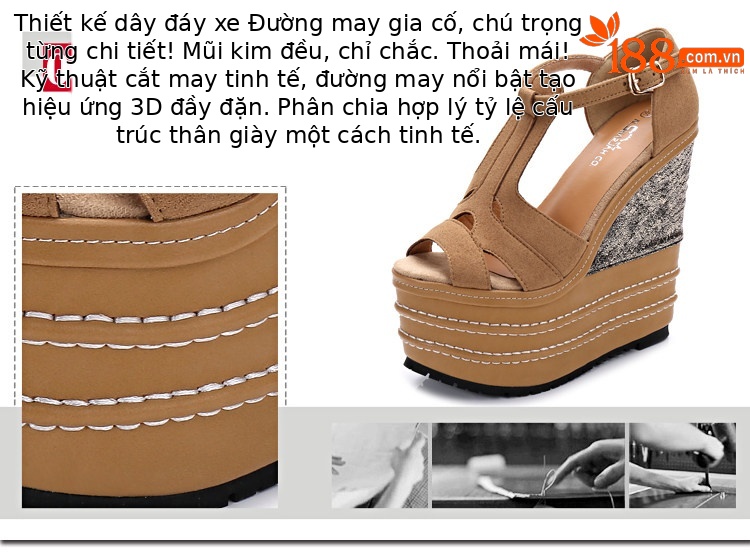 Dép sandal nữ đế xuồng cao gót mũi hở phong cách dân tộc — Màu cam 14cm, Màu cam 16cm, Nude 14cm (Màu da, 14cm), Tây 16cm chi tiết 29