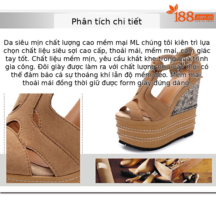 Dép sandal nữ đế xuồng cao gót mũi hở phong cách dân tộc — Màu cam 14cm, Màu cam 16cm, Nude 14cm (Màu da, 14cm), Tây 16cm chi tiết 30